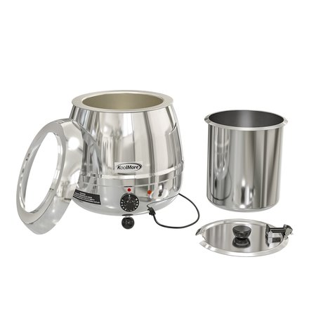 Koolmore Commercial Soup Kettle Warmer with Hinged Lid and Removable Stainless-Steel Pot Insert SK-SS-3G
